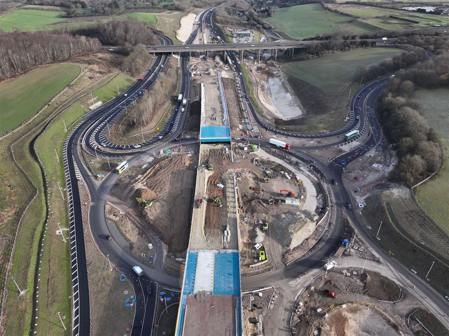 Progress on the new Stockbury flyover in January 2024. Picture: Phil Drew