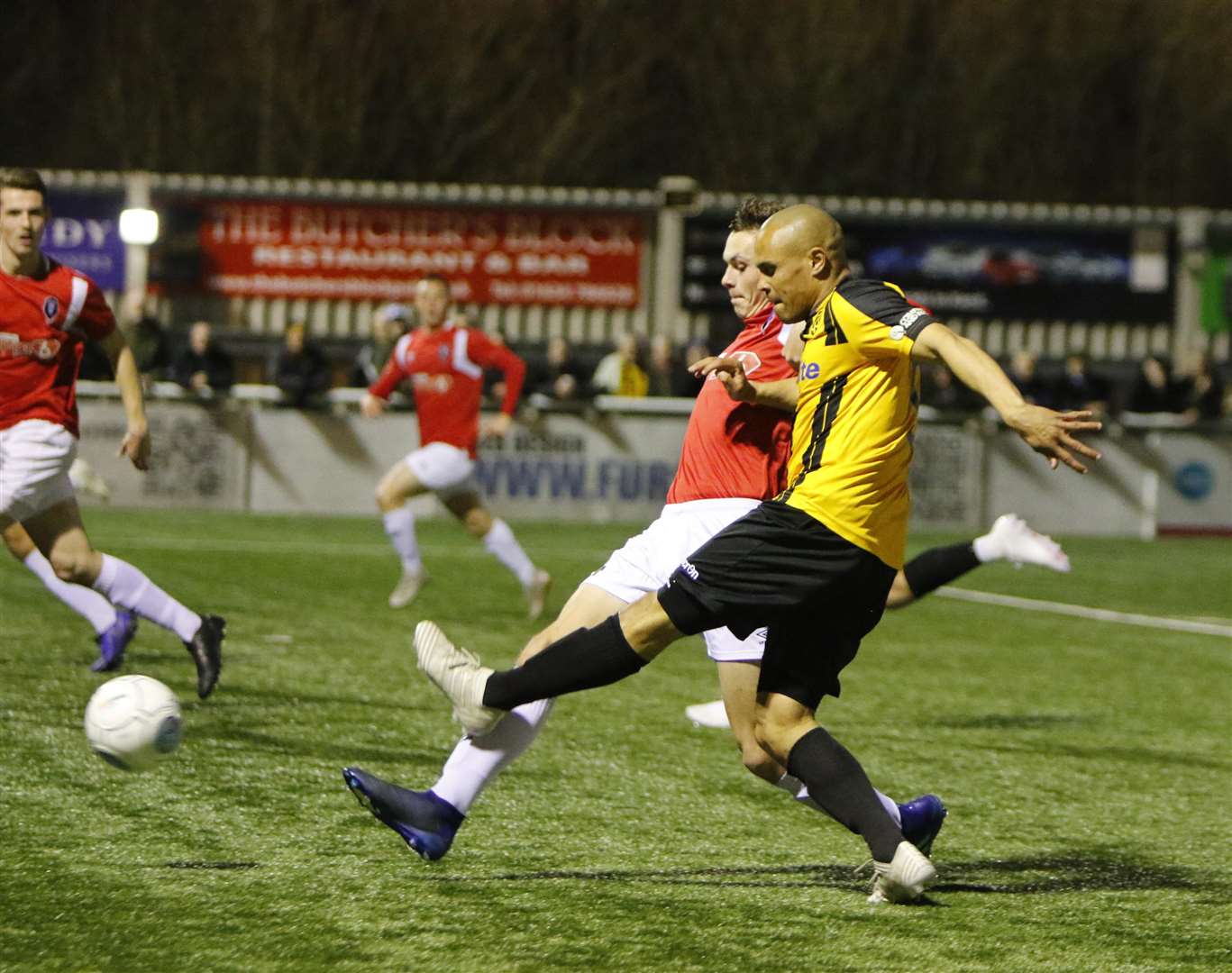 Elliott Romain gets at the Salford defence Picture: Andy Jones