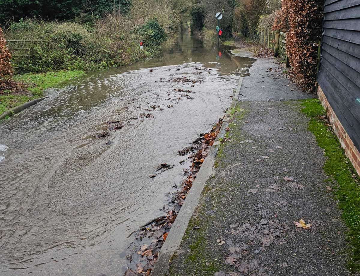 The Nailbourne River has started to flow through Barham. Picture: Canterbury City Council