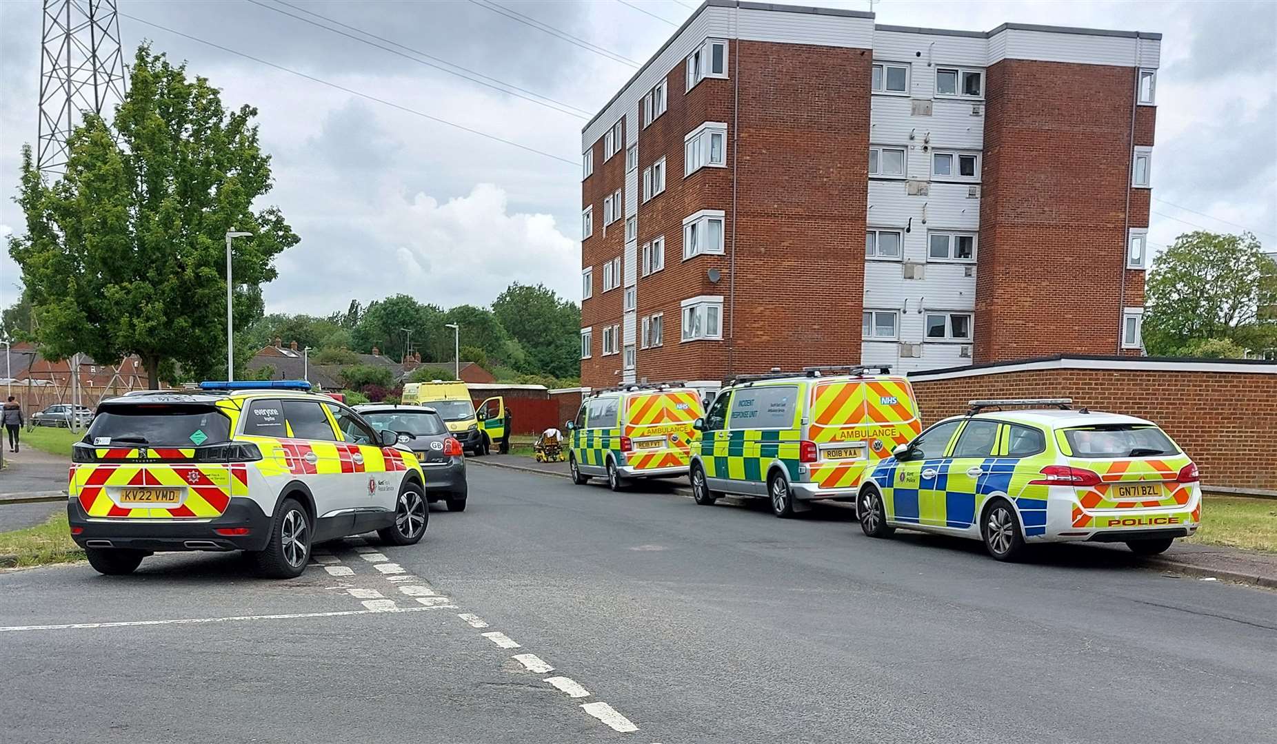 Police, fire and ambulance crews are currently in in Clockhouse, South Ashford. Picture: Liane Castle