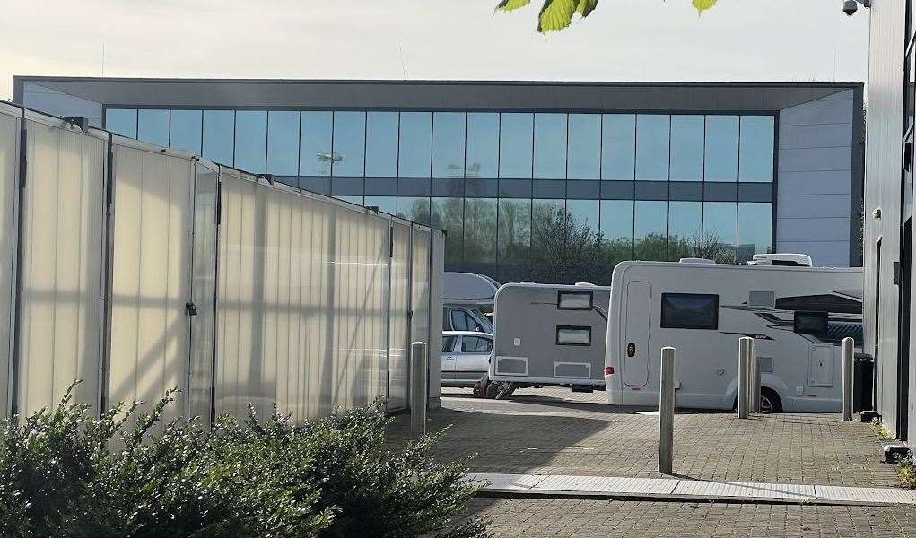 Caravans in the Lloyds of London Car Park off of Walter Burle Way. Picture: Megan Carr