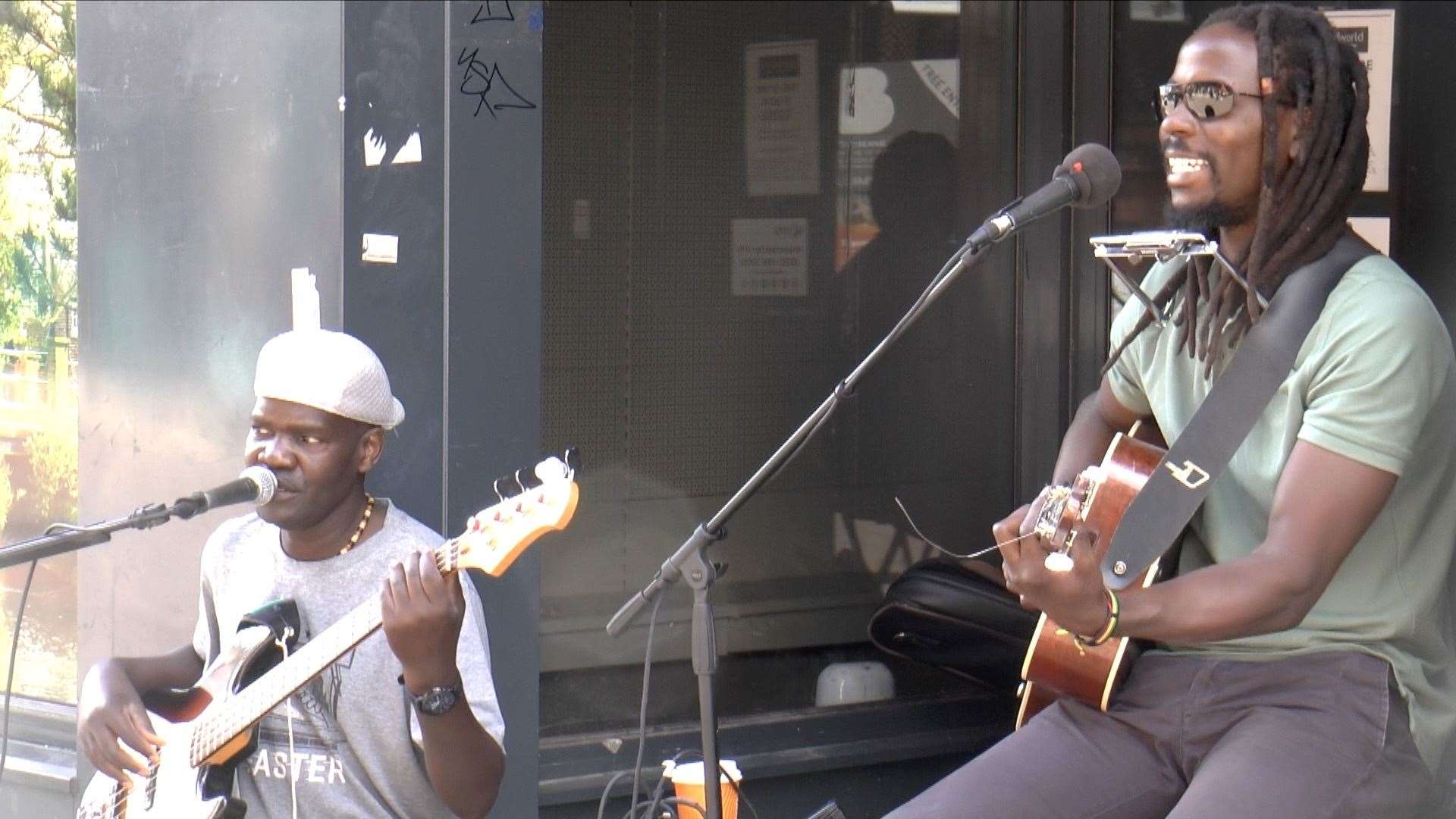 The Ngwenya brothers pitched up in the doorway of Poundworld Plus