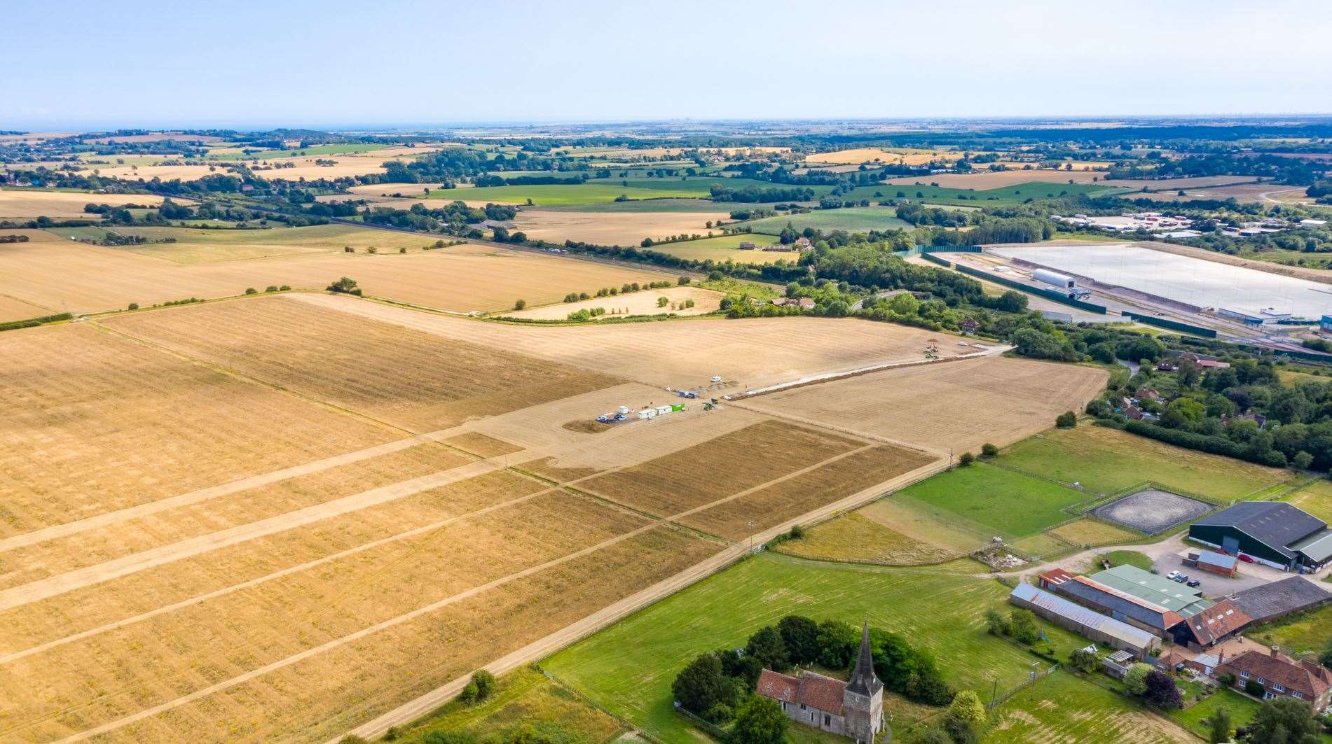 Work started on the Brexit lorry park in July last year. Picture: Esprit Drone Services