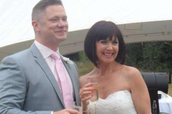 Jason and Claire Atkins on their wedding day