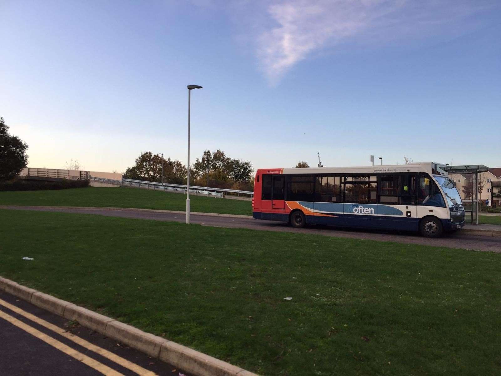 Buses are still going over the bridge - seen here in the background - but only until 6pm