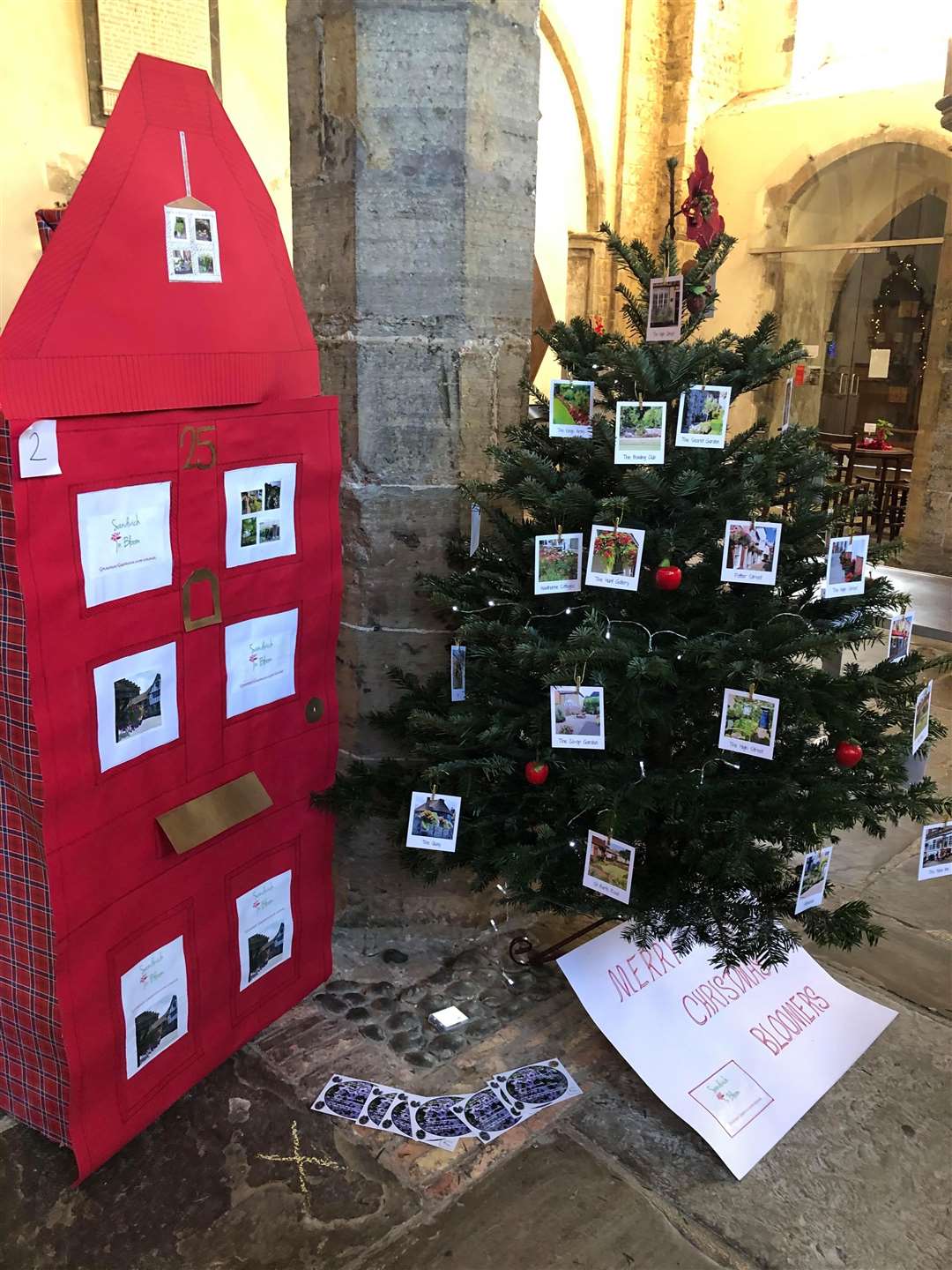 Sandwich in Bloom adorned its tree with photographs of floral displays around the town