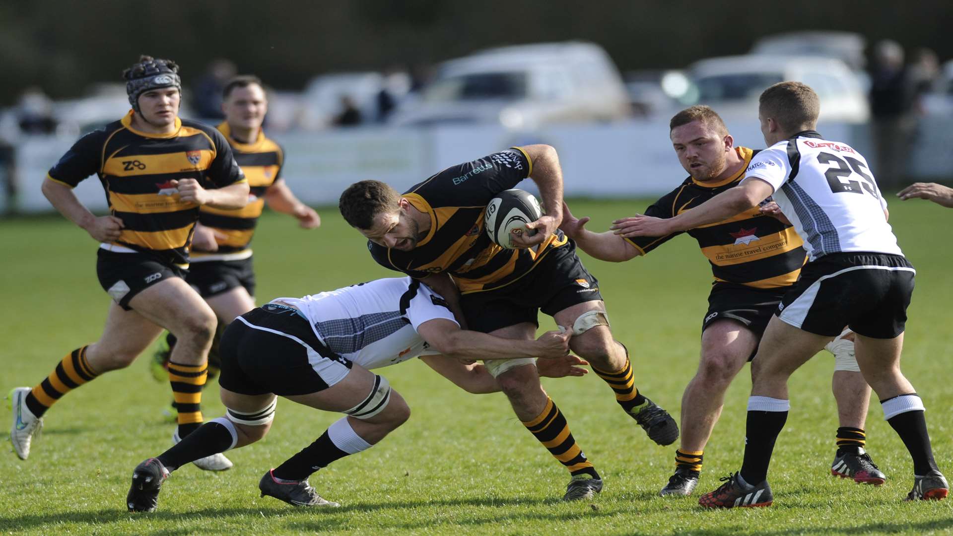 Canterbury in action at their Merton Lane ground in April