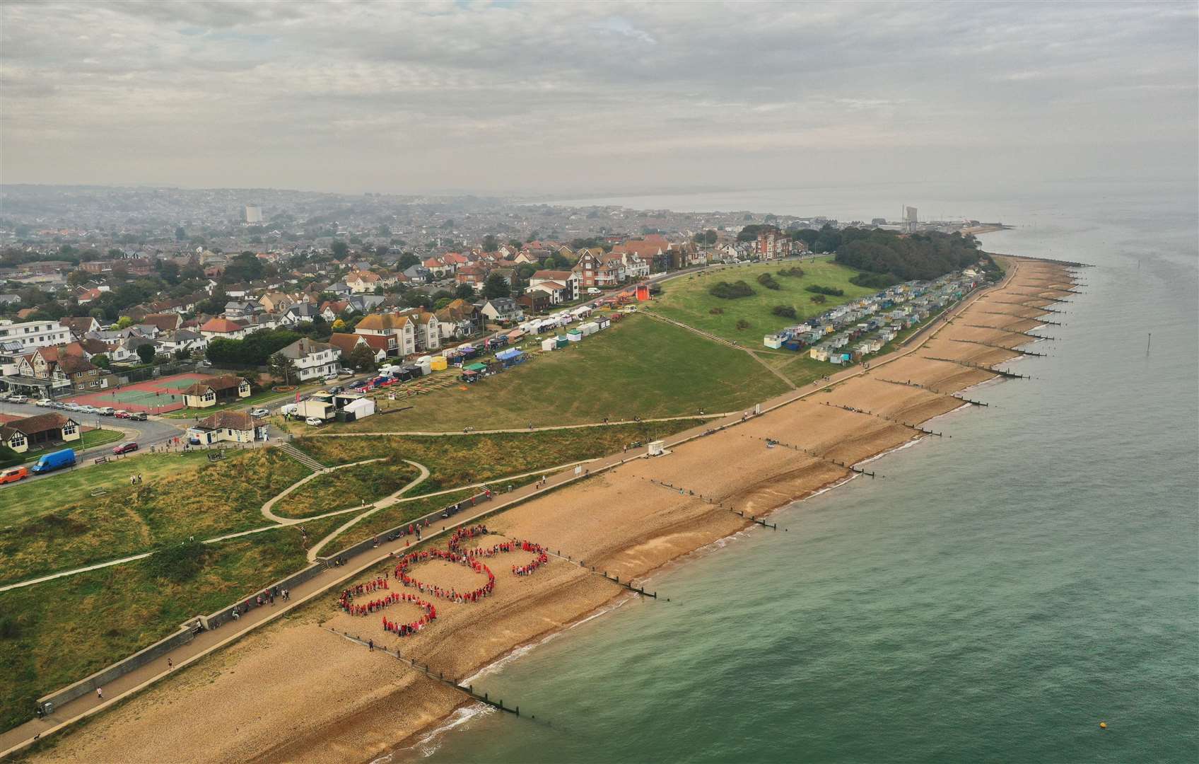 SOS Whitstable in Tankerton protesting against Southern Water wastewater and sewage releases into sea. Picture: Tom Banbury @tombanbury