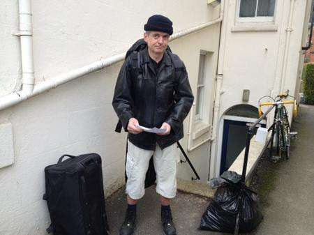 Brian Clenshaw outside his Mt Ephraim home after his eviction.