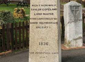 The London Stones at Upnor are two of a series of stones which were erected at various dates in the 19th and 20th centuries to formally mark the limits of the jurisdiction of the City of London on the Thames and Medway rivers. Picture: Historic England