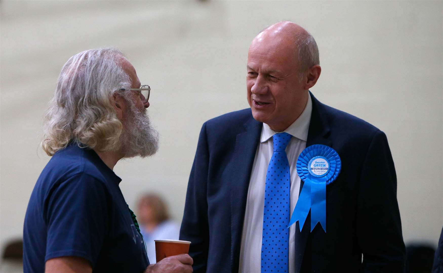 A delighted Damian Green at last night's count. Picture: Andy Jones