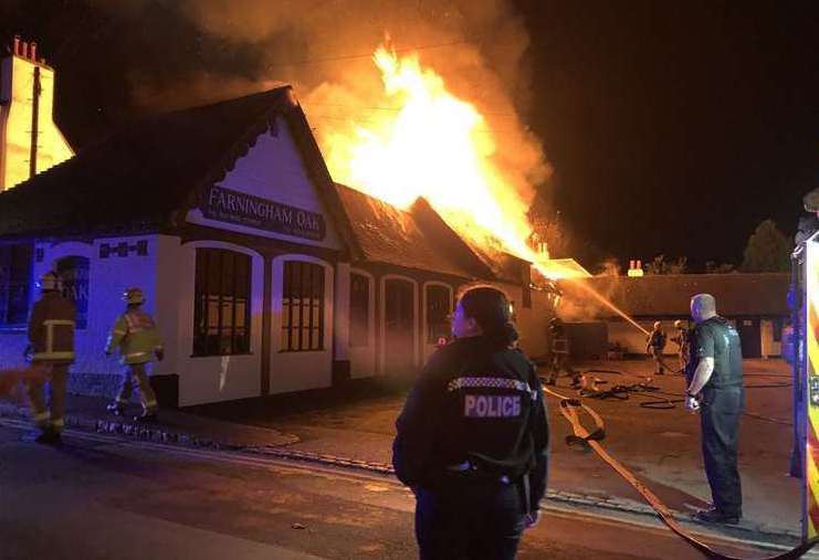 Firefighters were called to Farningham Oak at 3.20am