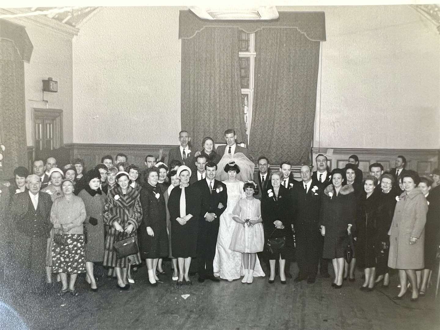 Guests wore heavy coats at the indoor wedding reception. Picture: Terry and Janet Blackmore