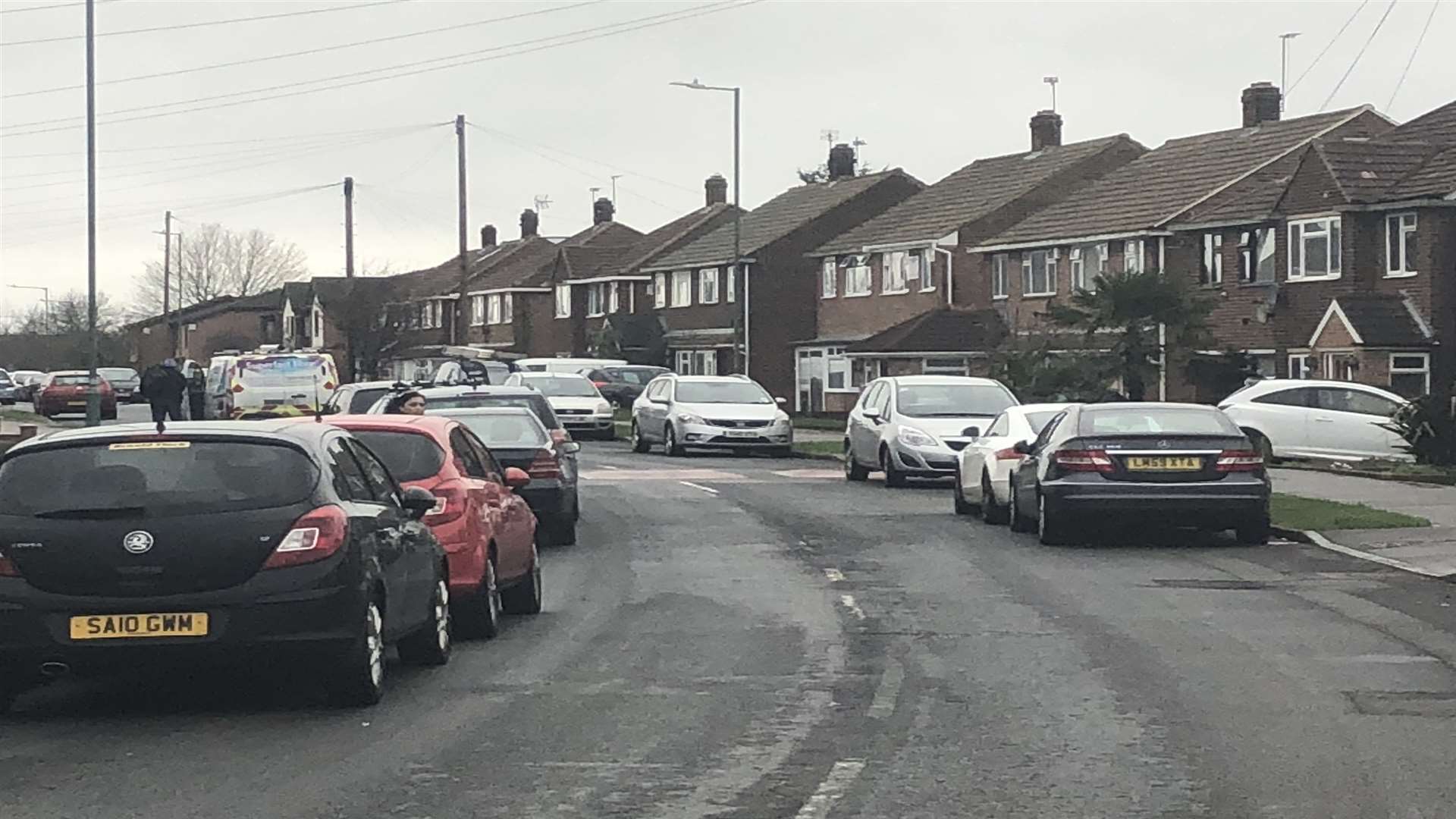 Many people park legally but the streets are still busy.