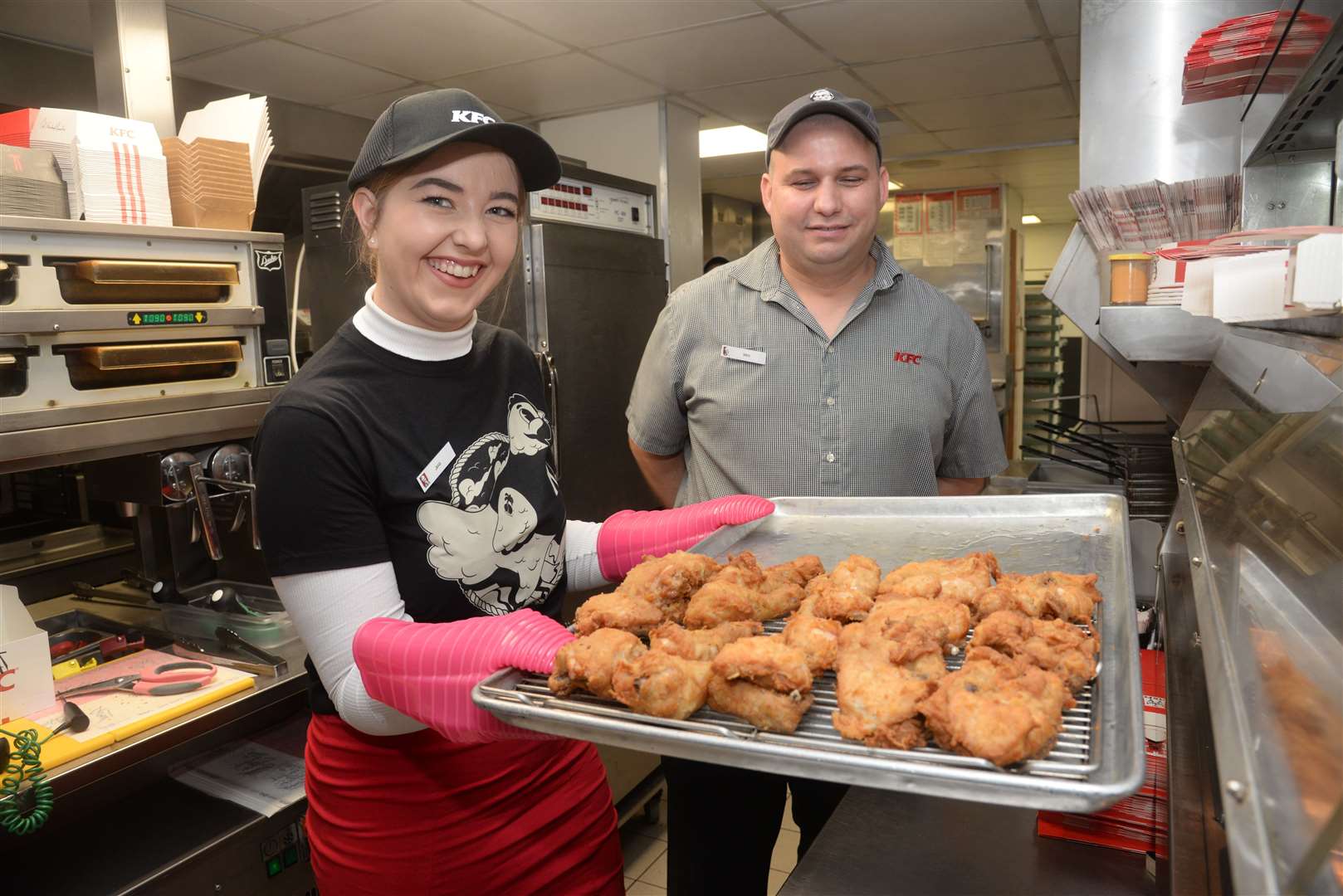 KM Reporter jess Sharp with Miro Steficke at the KFC in Sutton Road, Maidstone.