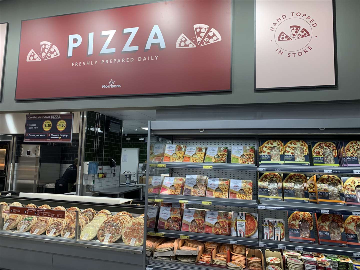 The new pizza counter where customers can create their own. Picture: Ashley Barton