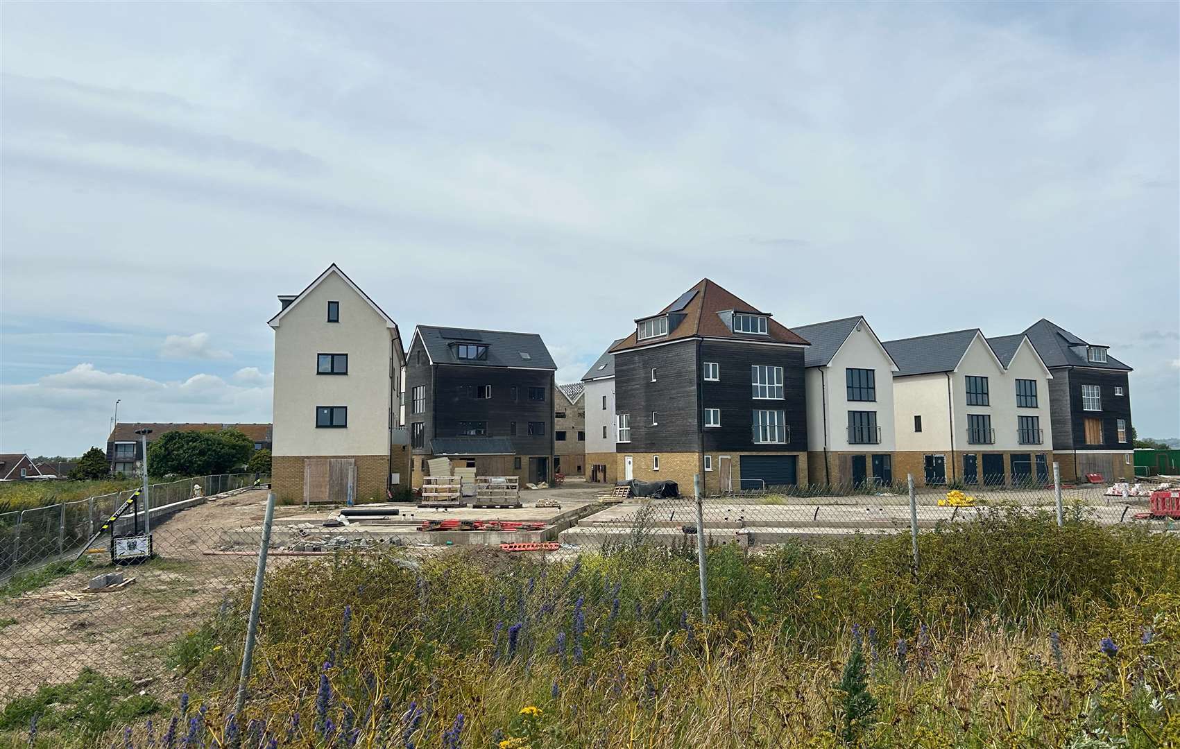 The homes, pictured in October, had been vandalised and housed rabbits and pigeons