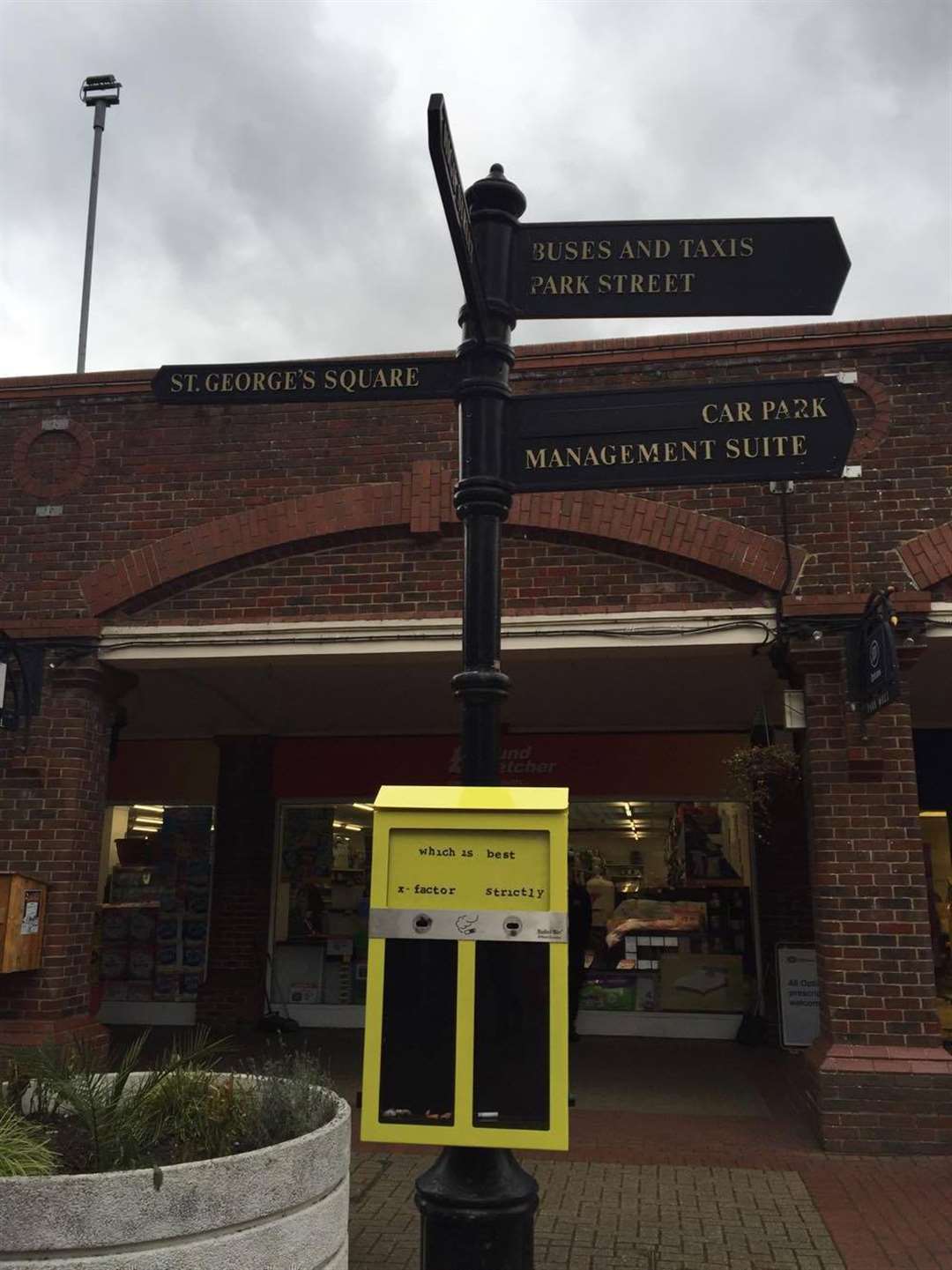 The bin in Park Mall was purchased for the full price of £195.