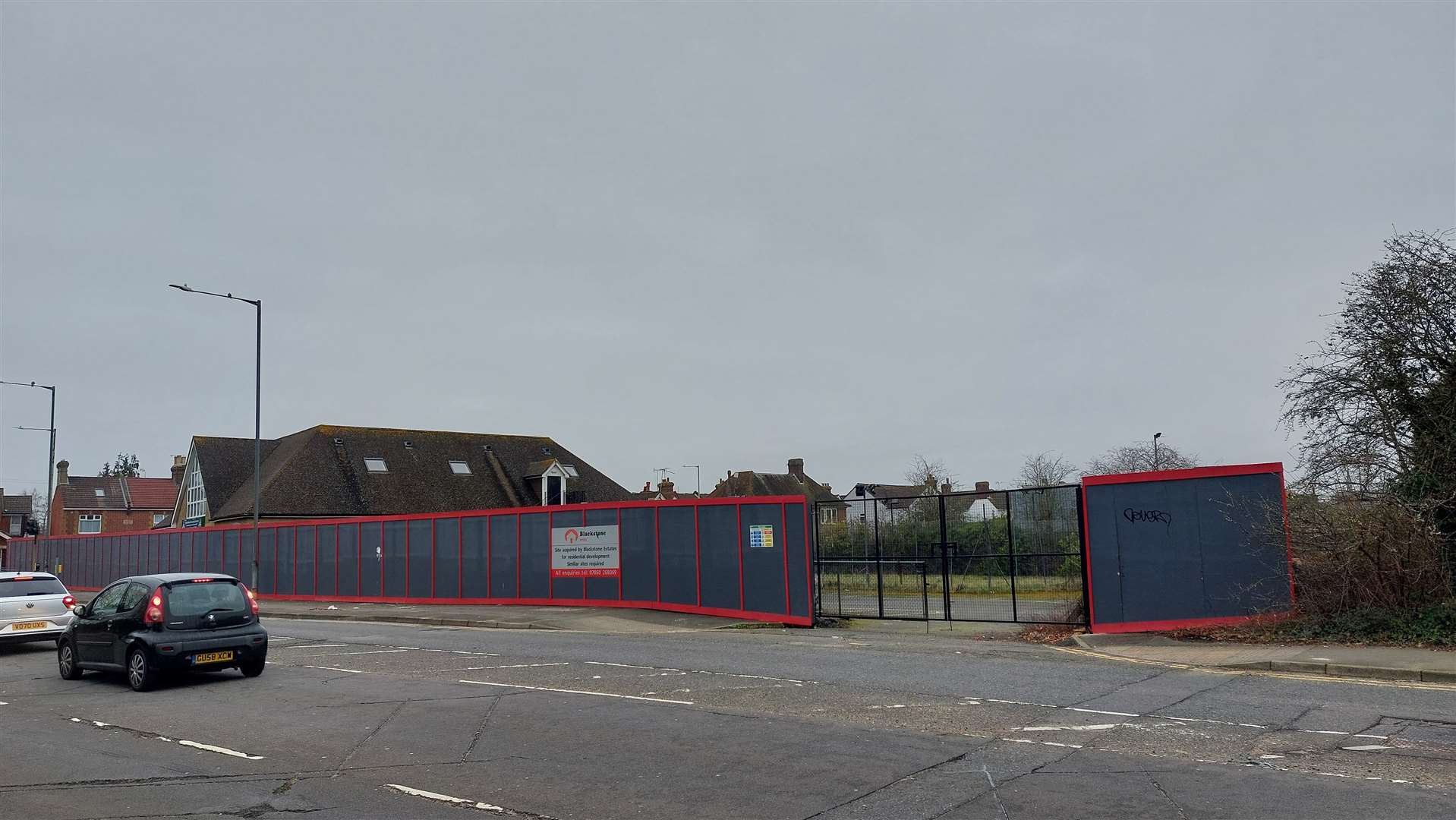 Hoarding appeared around the clubhouse and its car park in November