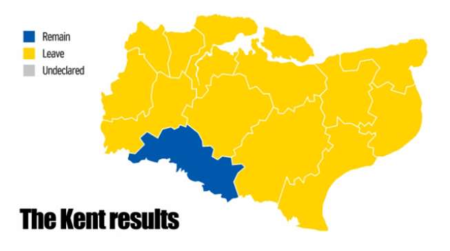 How Kent voted in the EU referendum