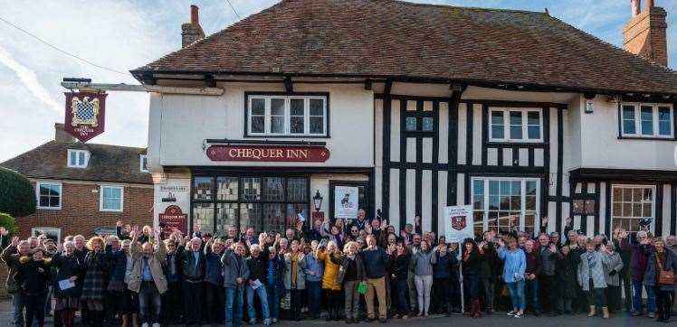 There was a huge celebration when the Chequer Inn was saved from redevelopment (56539578)