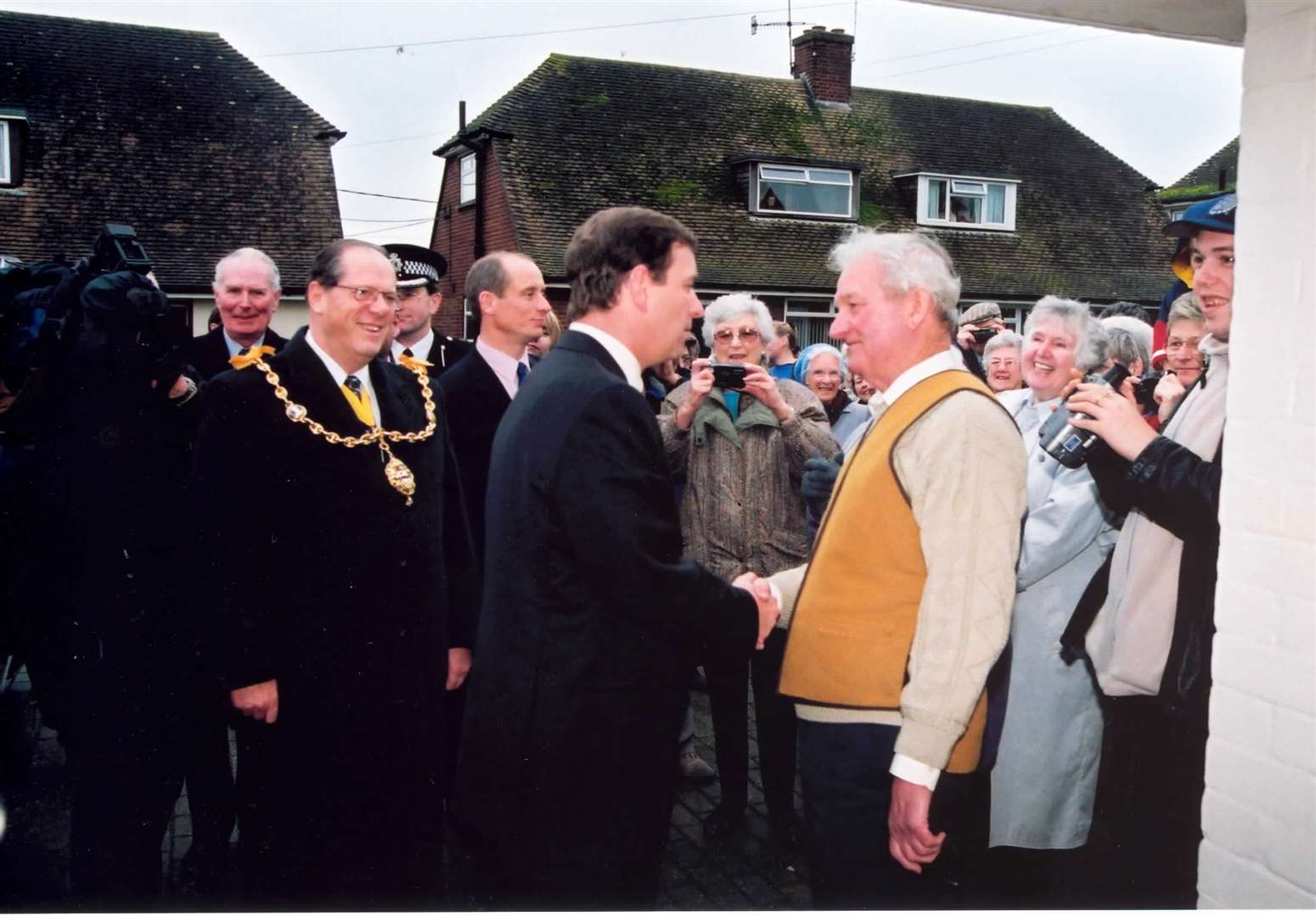 The Duke of York with a number of residents and business owners