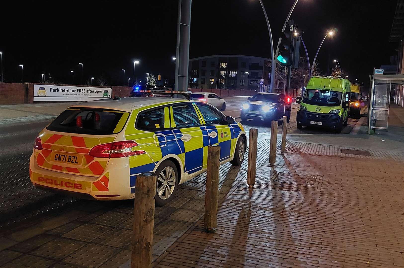 Emergency services at the scene on Thursday evening