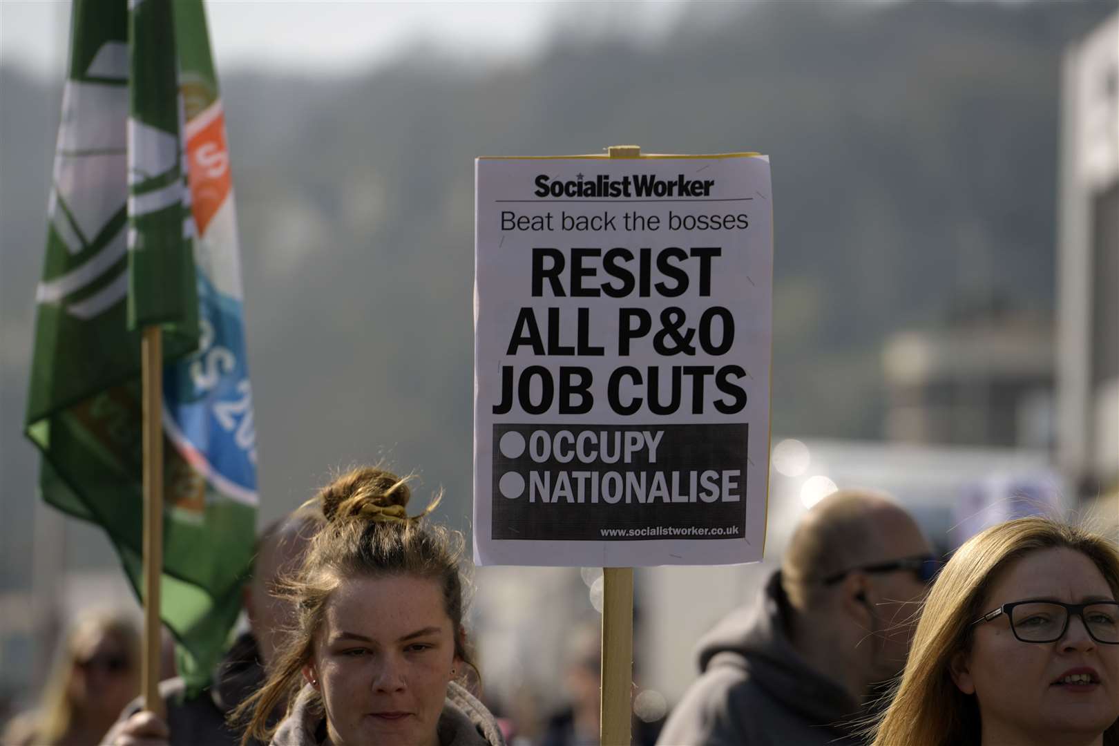 A demonstration in Dover by RMT members in support of the sacked P&O workers Picture: Barry Goodwin