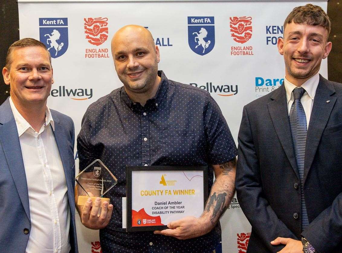 Disability pathway Coach of the Year - Ashford United's Daniel Ambler. Picture: Kent FA