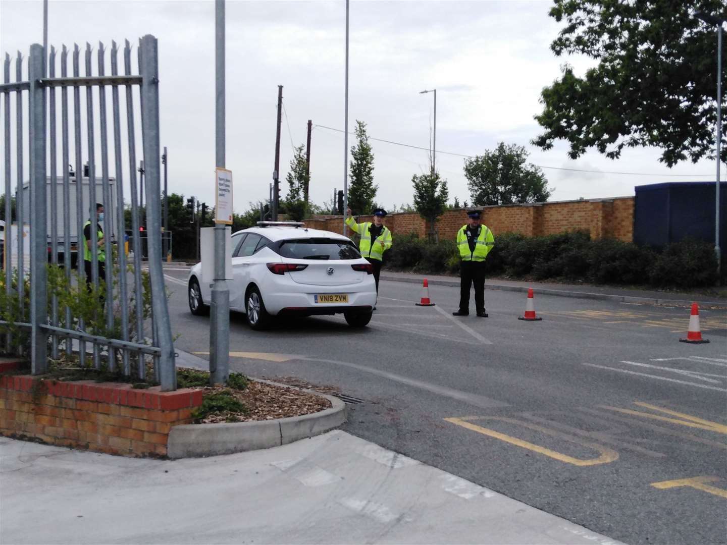 Three traffic wardens and two PCSOs were at the site today