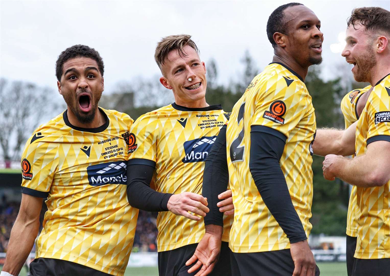 Maidstone celebrate Sam Corne's winner. Picture: Helen Cooper