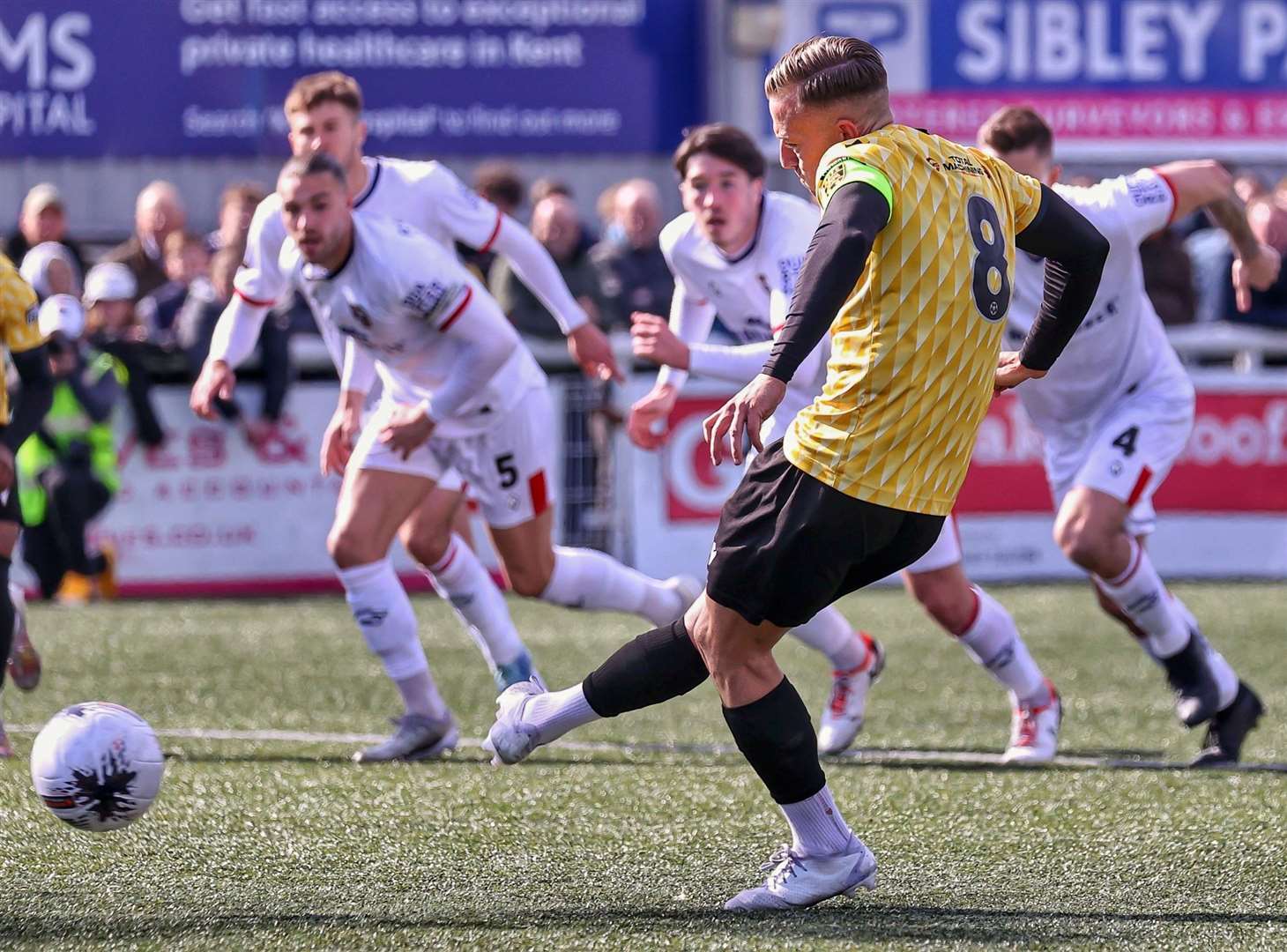 Sam Corne makes it 3-1 from the penalty spot. Picture: Helen Cooper