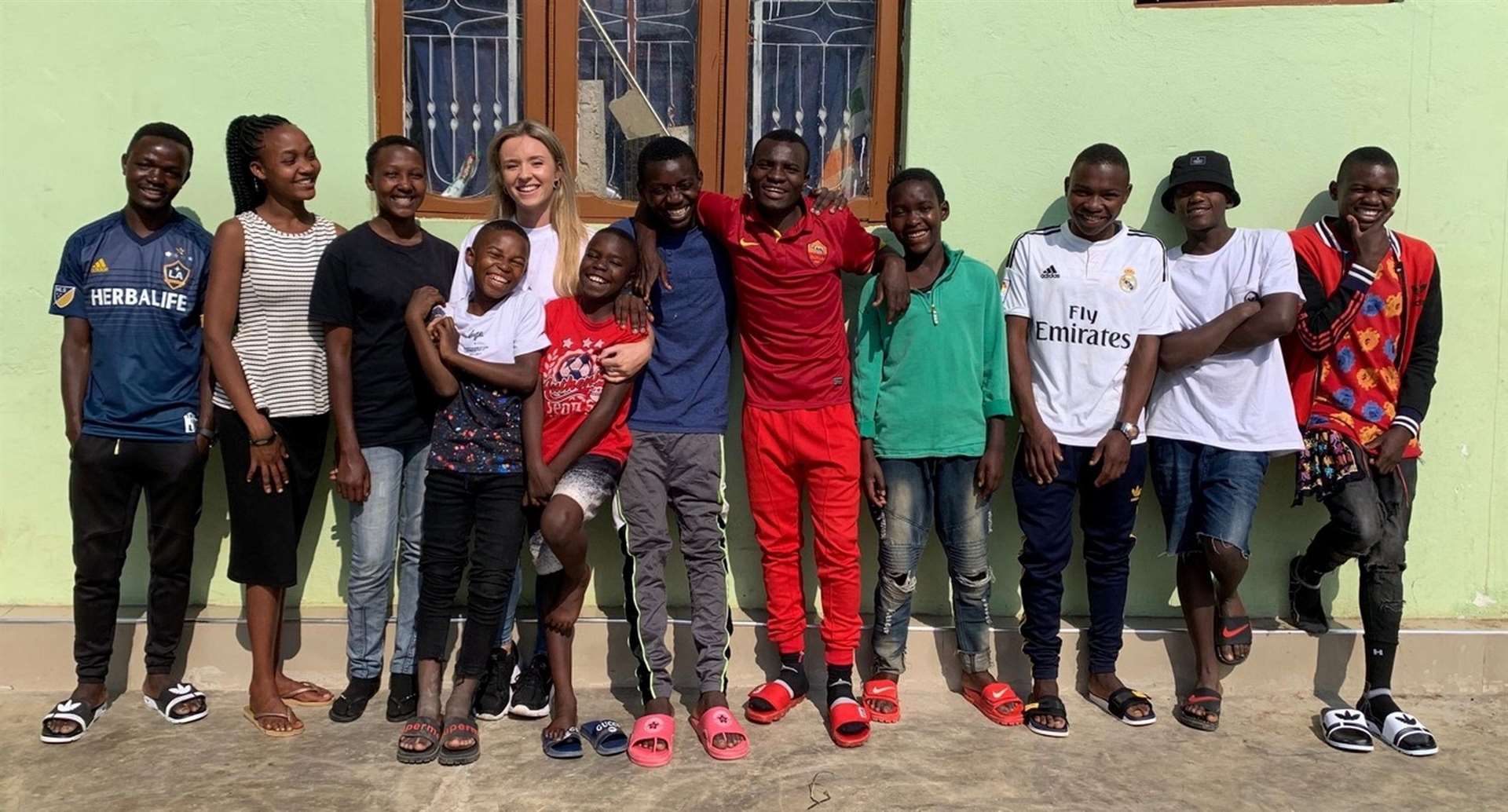 Letty and some of the children she took in after an orphanage closed. Picture: Letty McMaster/SWNS