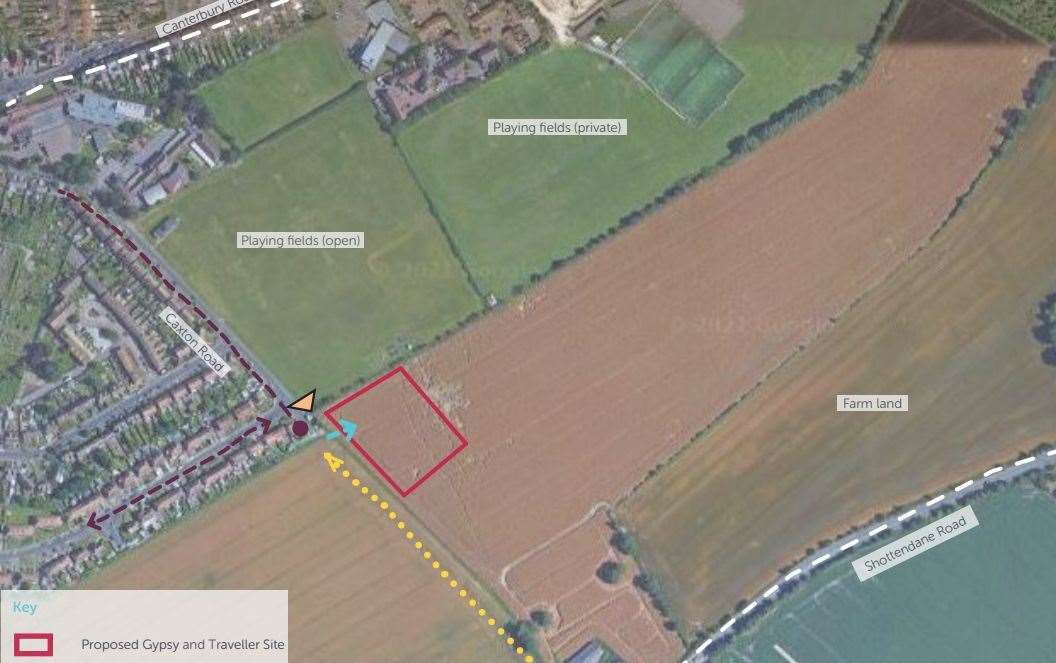 The area in which the proposed traveller camp in Garlinge would be. Picture: BPTW