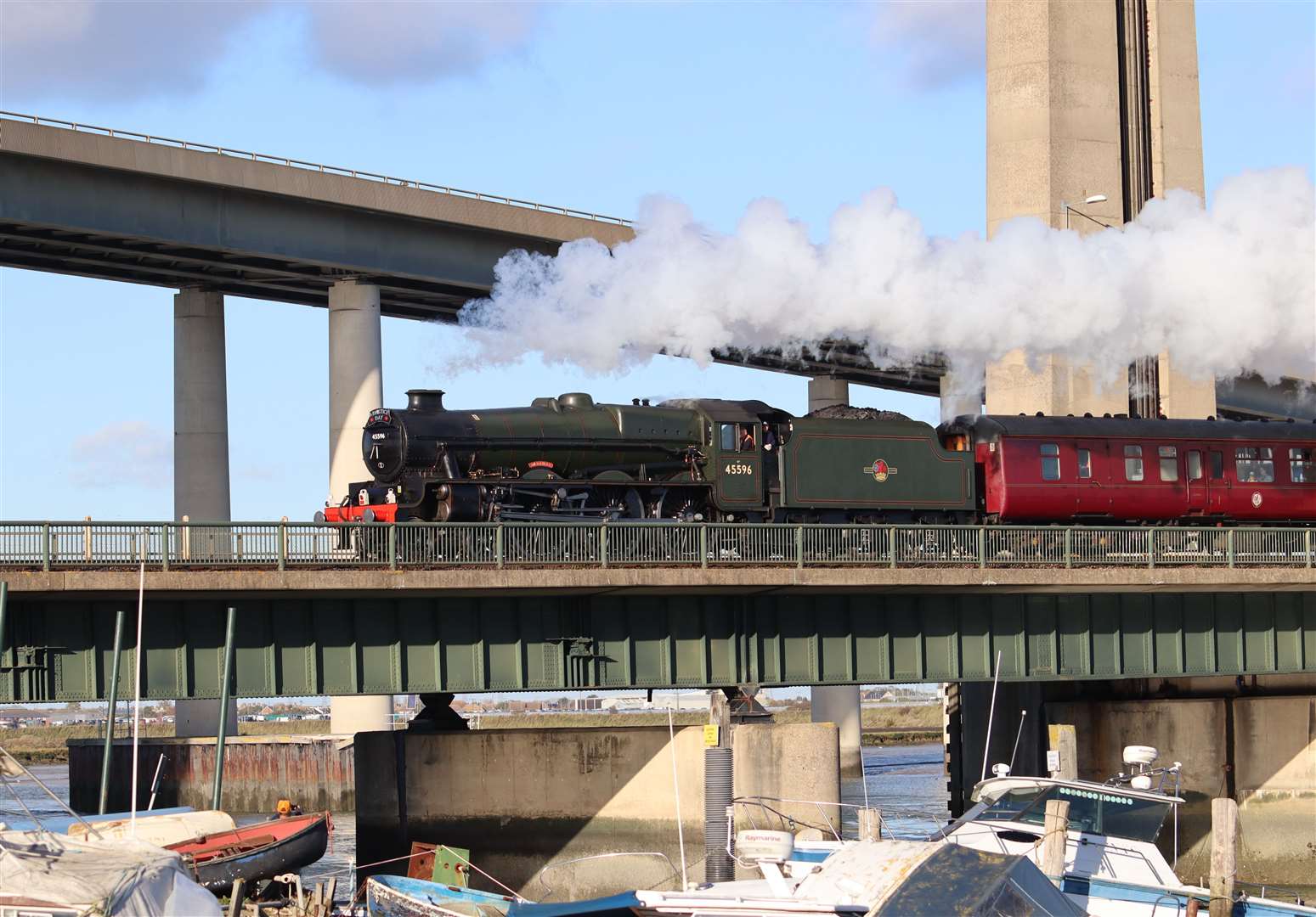 The Kentish Belle passes over the Kingsferry Bridge. Picture: John Nurden