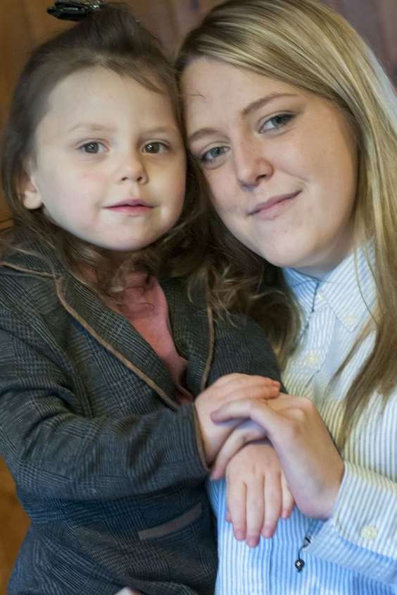 Millie De Vere with mum Sam. Picture: Chris Gray