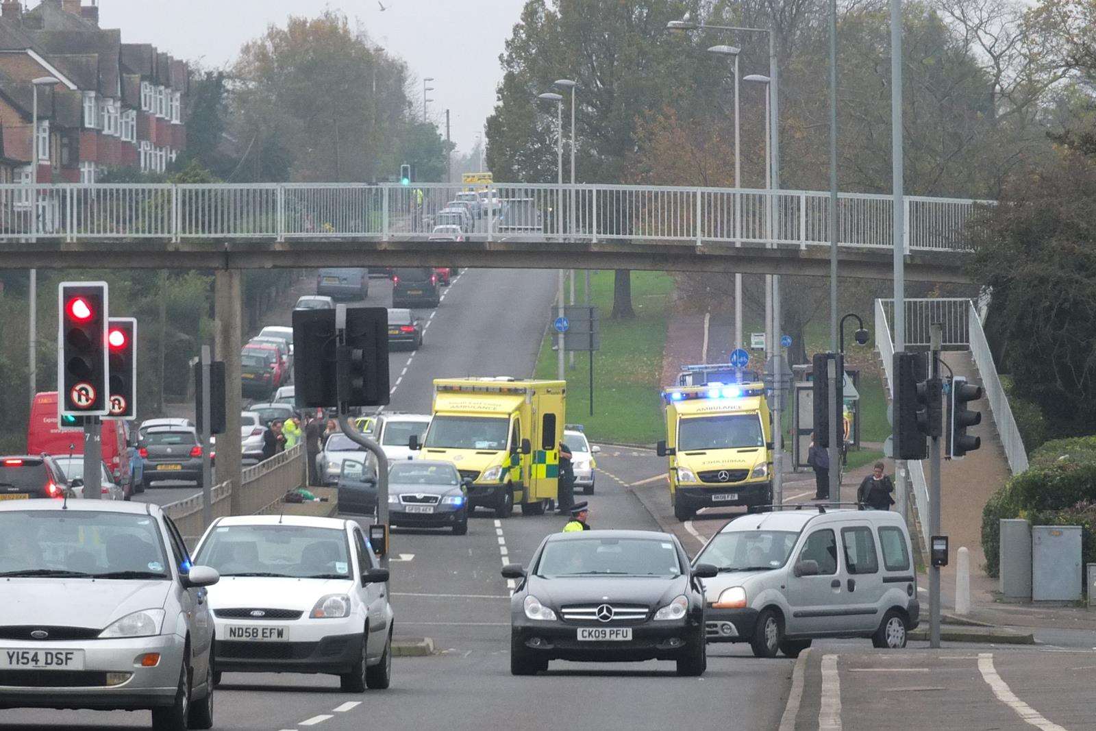 Ambulances were called to the scene