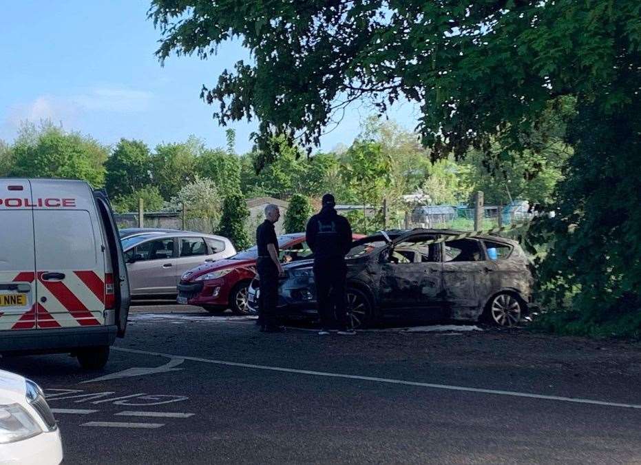 A car has been taped off the Albert Street car park in Maidstone.