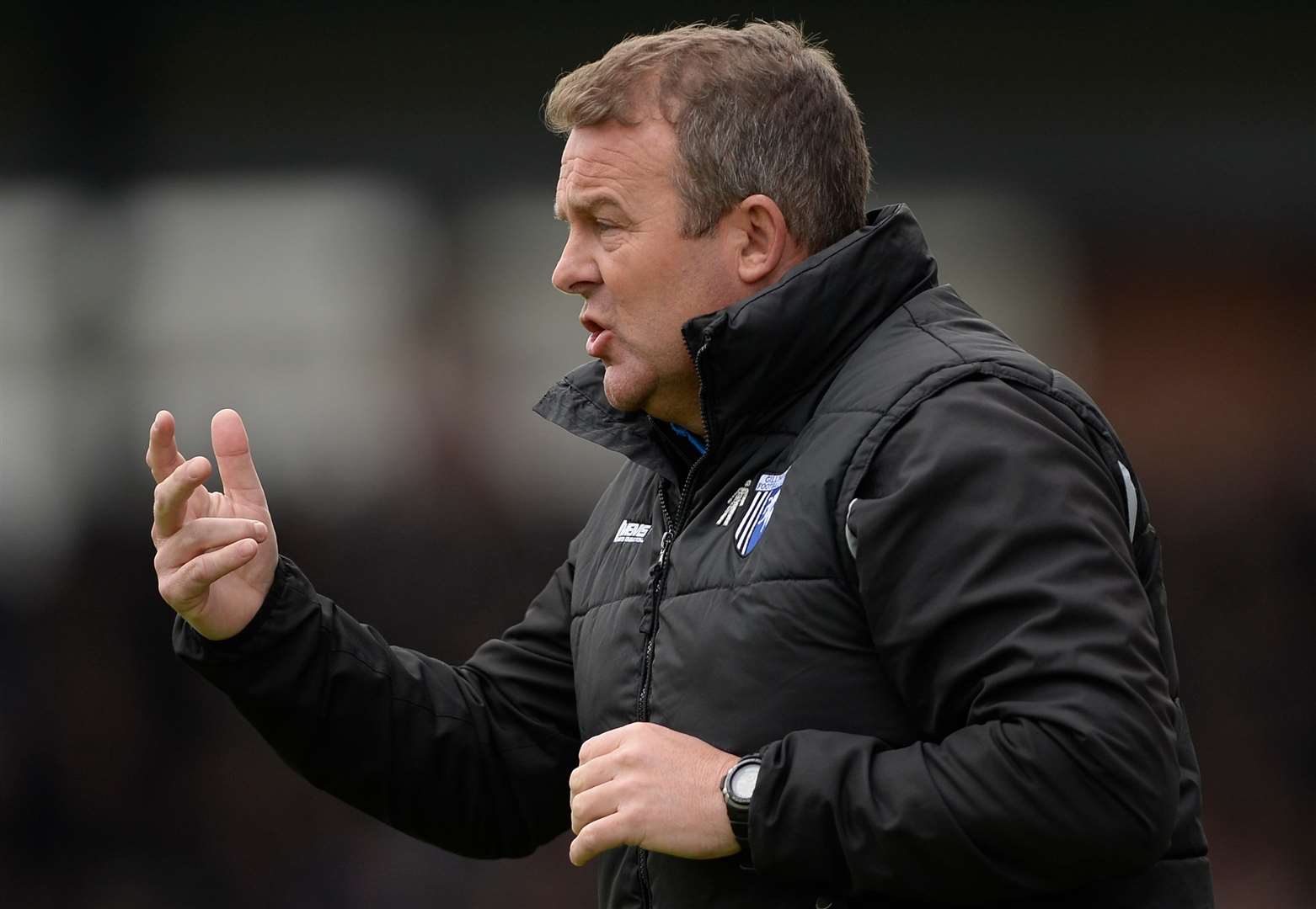 Mark Patterson gets his point across on the touchline Picture Ady Kerry