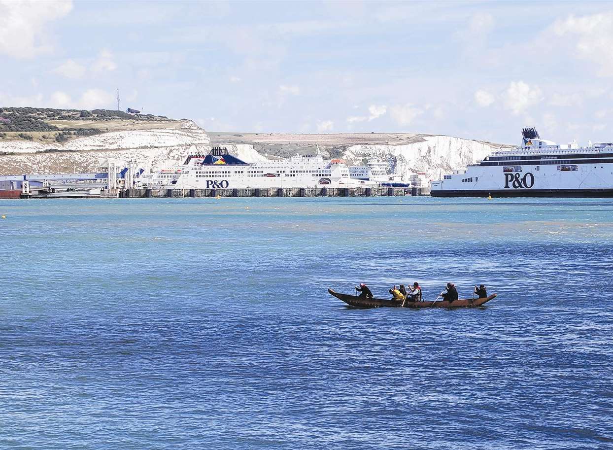 The ferry berths at the Port of Dover