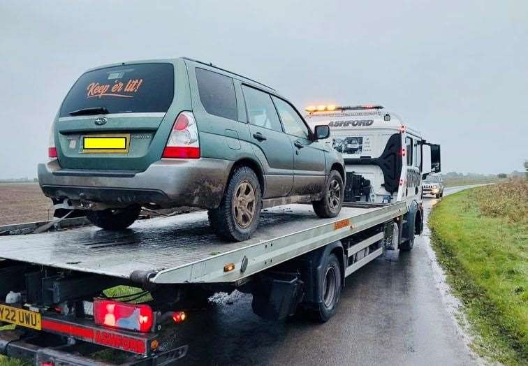 Police officers seized their car after its owner was stopped. Picture: Kent Police