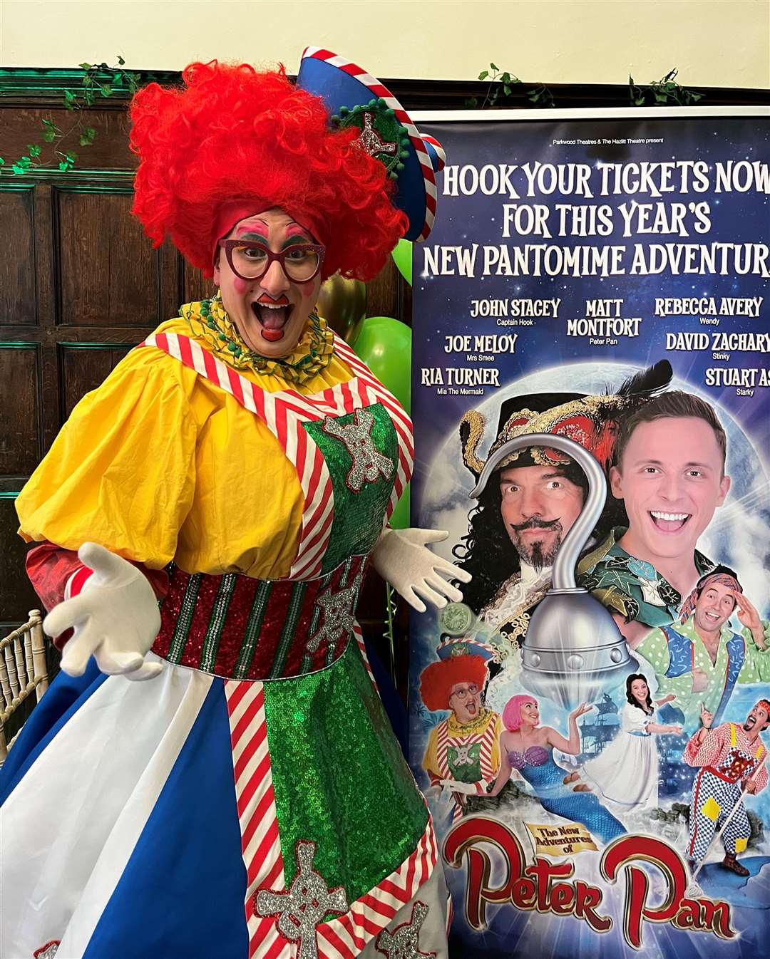 Joe Melroy is Mrs Smee in Peter Pan at The Hazlitt Theatre in Maidstone