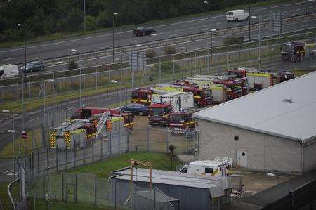 Fire crews from across Kent tackled the Eurotunnel blaze in September 2008