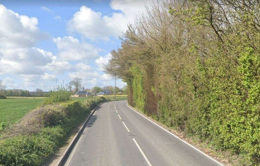 The A251 Ashford Road has been shut due to a fallen power line