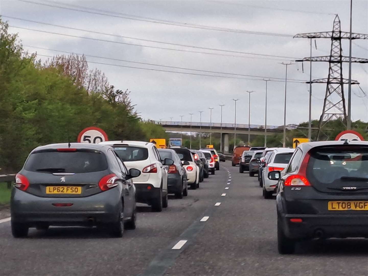 There were queues in both directions this morning, despite the fact the contraflow system has yet to be introduced