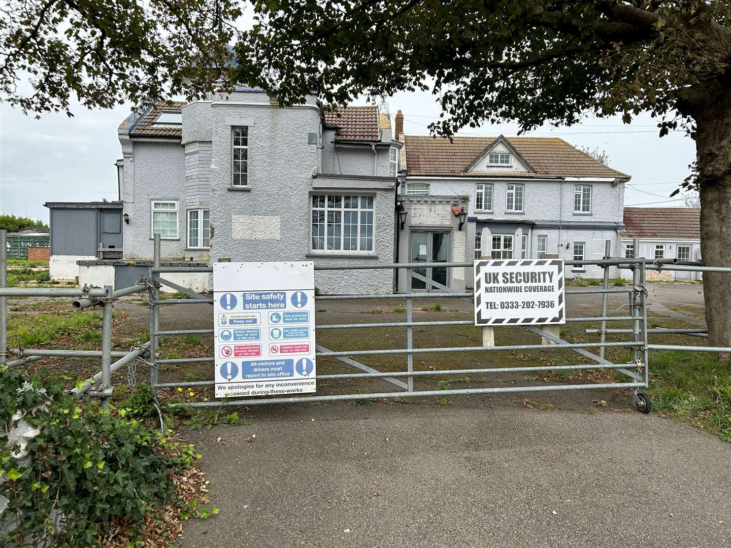 Signs warn people to keep out of the Lighthouse in Capel-le-Ferne