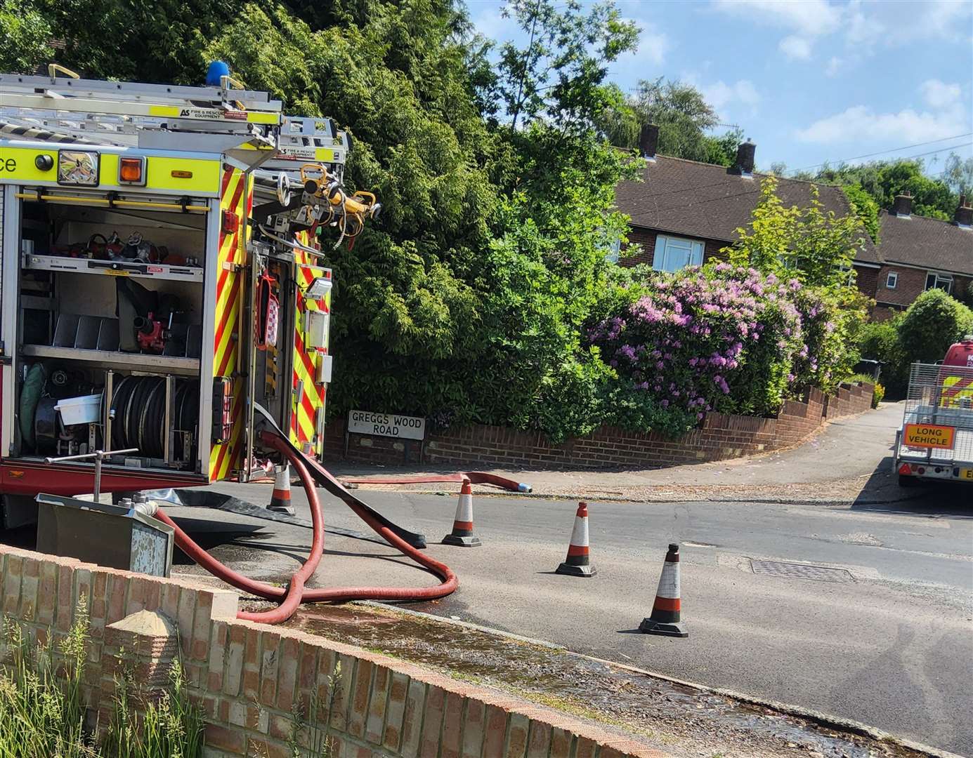 Four fire engines were sent to the scene. Picture: Susan Reynolds