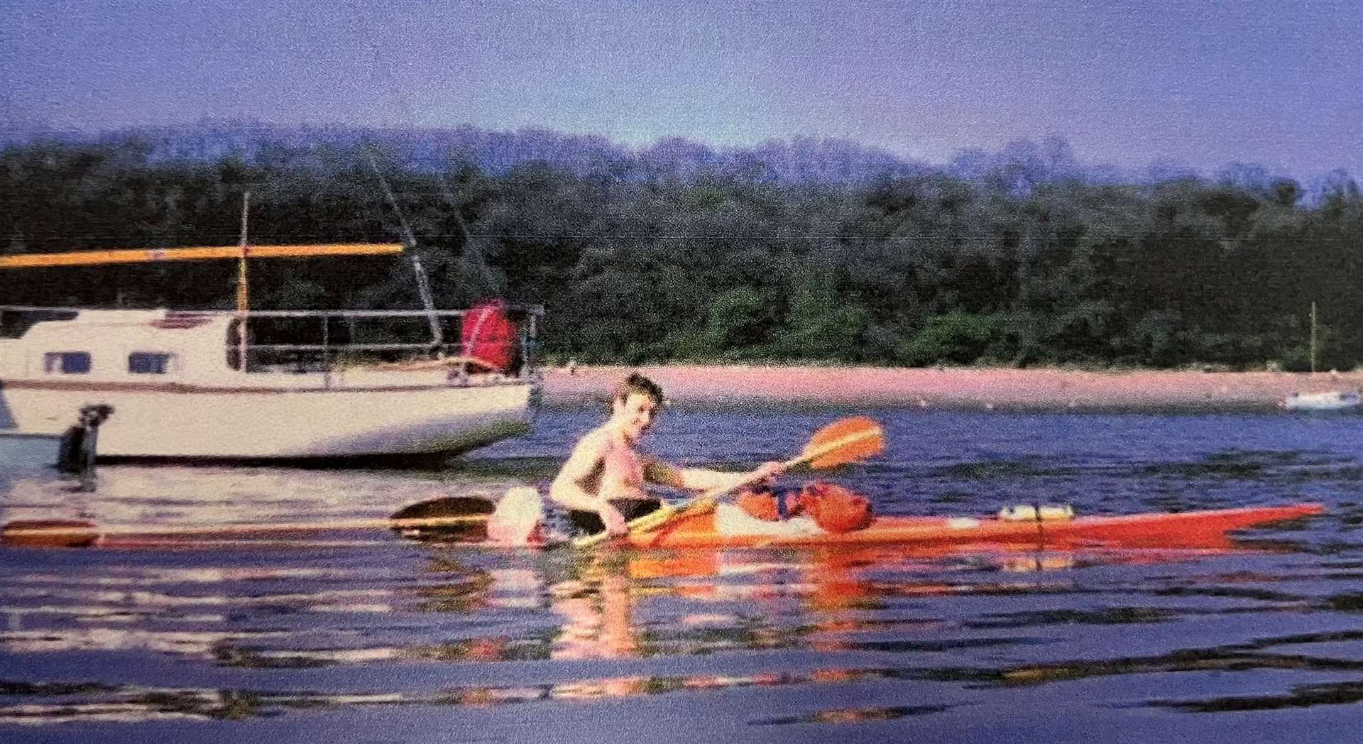 Heading towards the Medway Estuary in May 1970. Image from the Sea Paddler's Tale. Pegasus Publishers