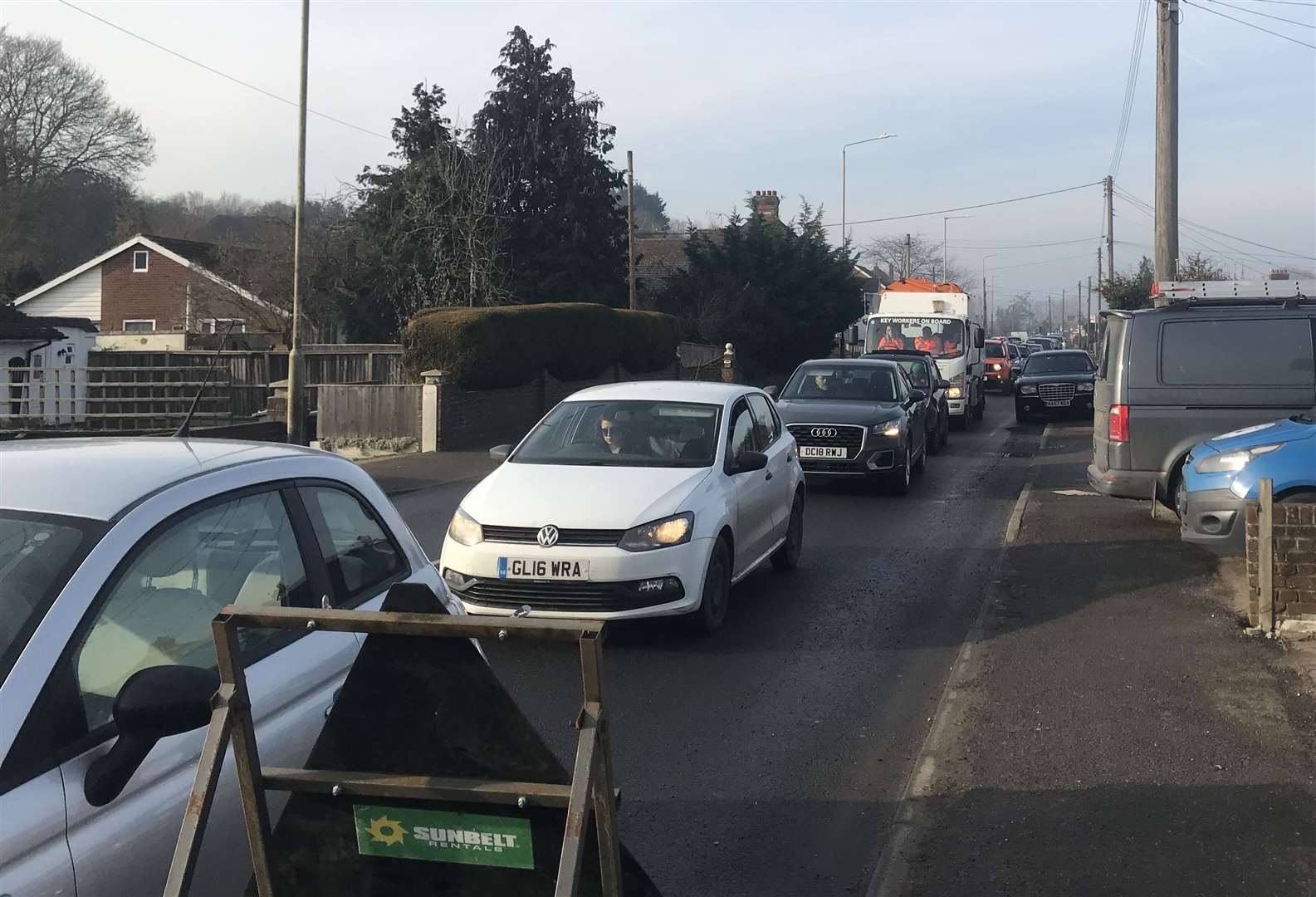 The roadworks have created lengthy delays along the A28 Ashford Road in Canterbury