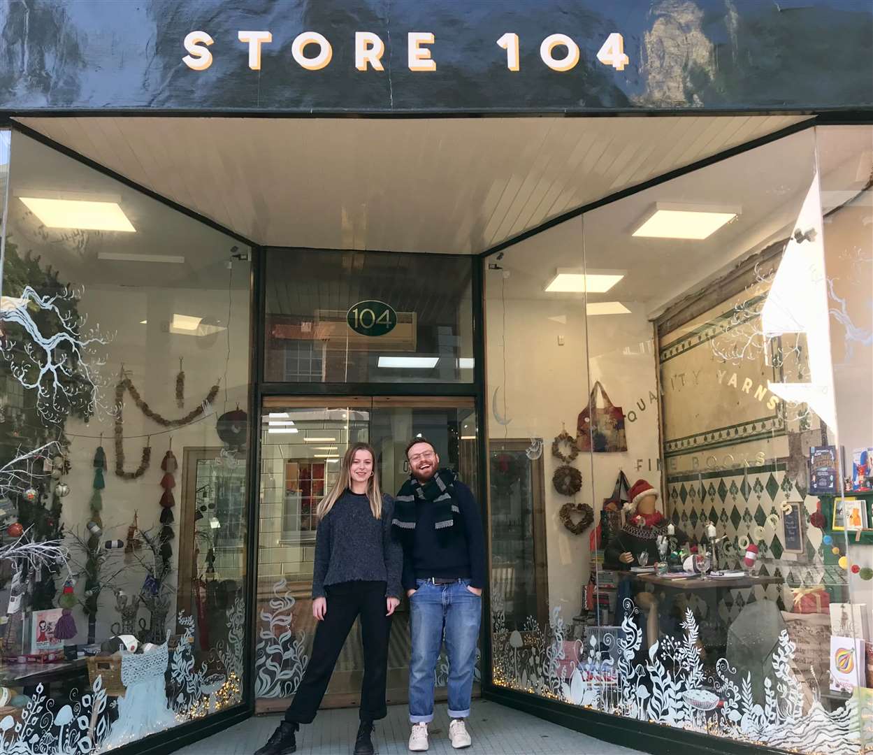 Libby and Patrick outside Store 104